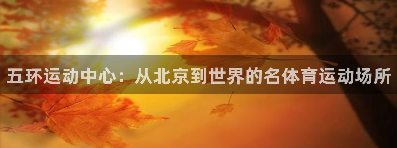 bbin视讯：五环运动中心：从北京到世界的名体育运动场所